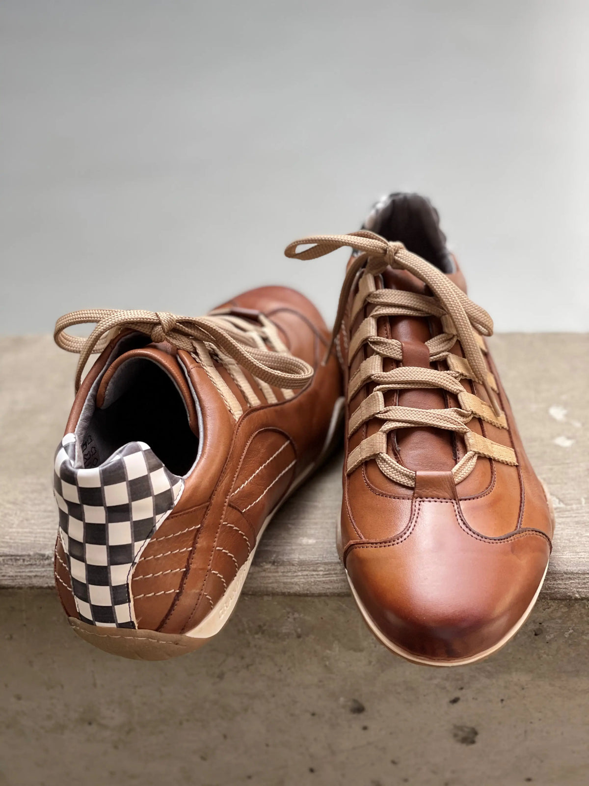 Men's Racing Sneaker in Cognac (Brown and Sand)