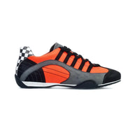 Men's Racing Sneaker in Electric Tri-Colore (Bright Orange, Gray, and Black)