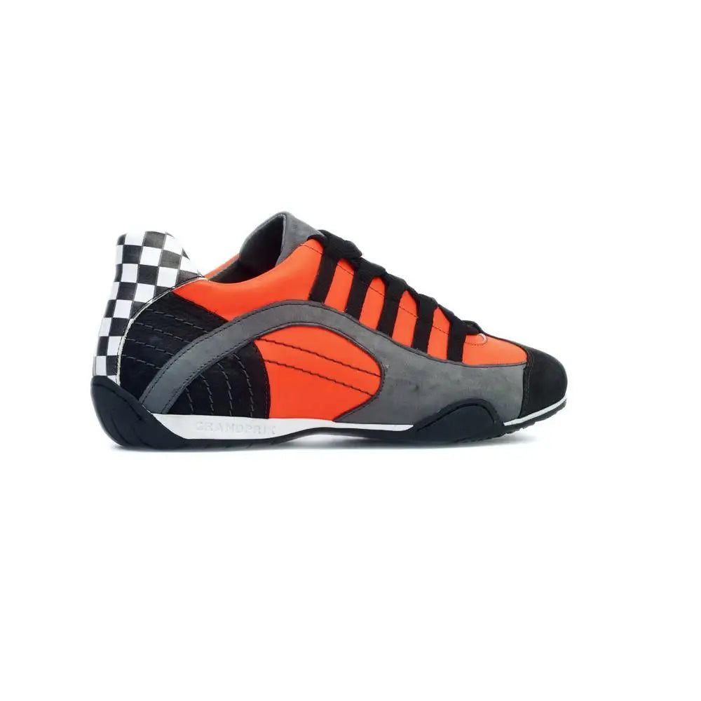 Men's Racing Sneaker in Electric Tri-Colore (Bright Orange, Gray, and Black)