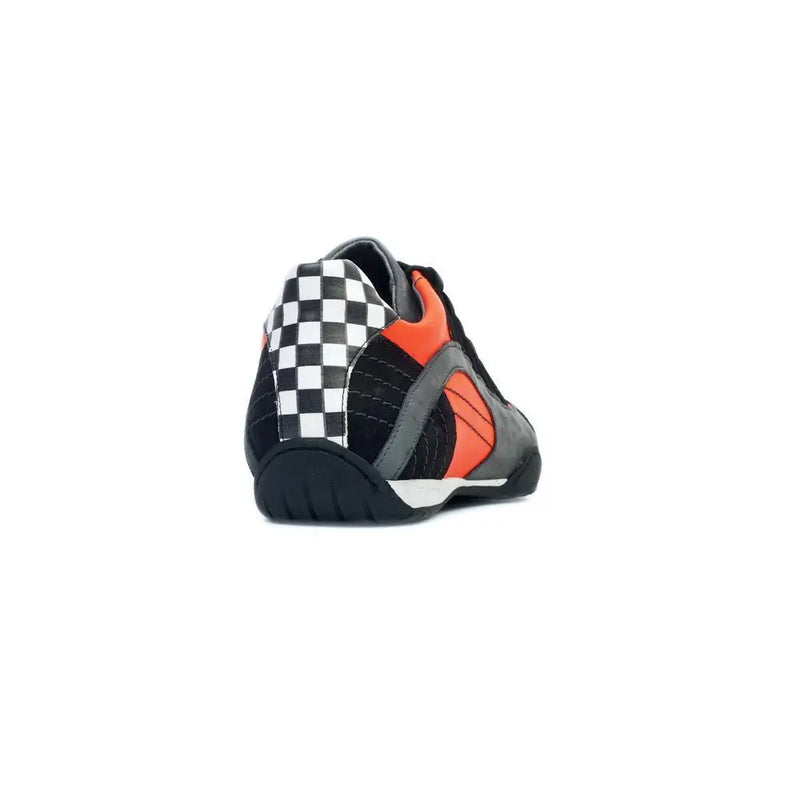 Men's Racing Sneaker in Electric Tri-Colore (Bright Orange, Gray, and Black)