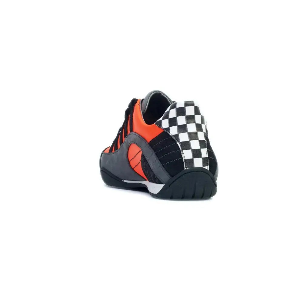 Men's Racing Sneaker in Electric Tri-Colore (Bright Orange, Gray, and Black)