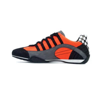 Men's Racing Sneaker in Electric Tri-Colore (Bright Orange, Gray, and Black)