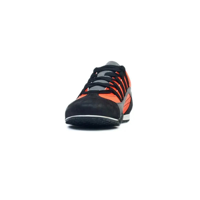 Men's Racing Sneaker in Electric Tri-Colore (Bright Orange, Gray, and Black)