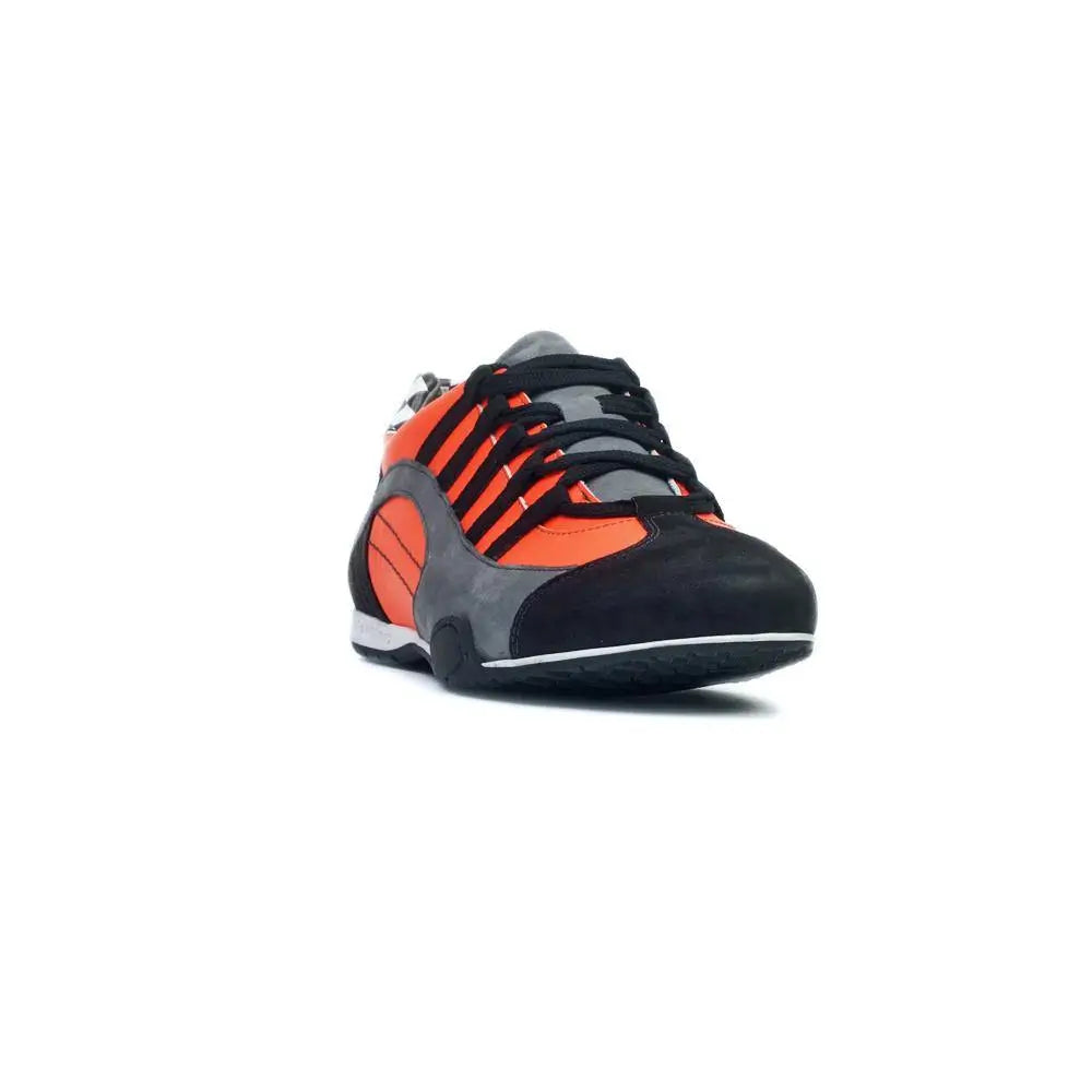 Men's Racing Sneaker in Electric Tri-Colore (Bright Orange, Gray, and Black)