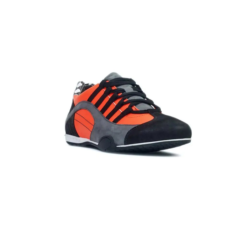 Men's Racing Sneaker in Electric Tri-Colore (Bright Orange, Gray, and Black)