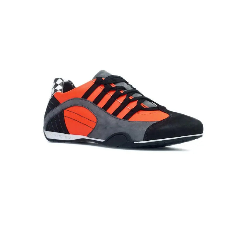 Men's Racing Sneaker in Electric Tri-Colore (Bright Orange, Gray, and Black)