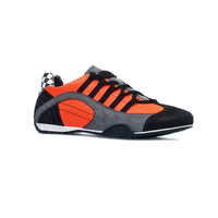 Men's Racing Sneaker in Electric Tri-Colore (Bright Orange, Gray, and Black)