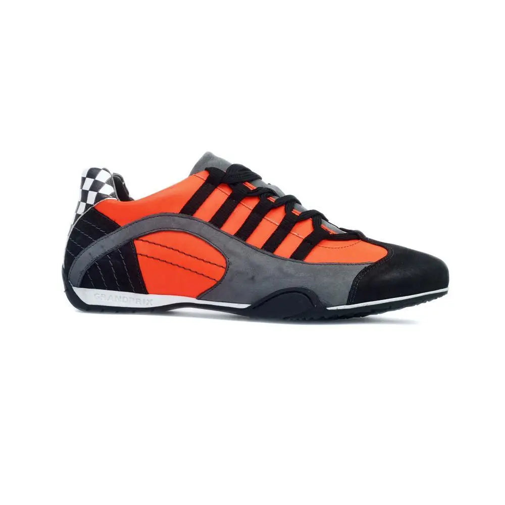 Men's Racing Sneaker in Electric Tri-Colore (Bright Orange, Gray, and Black)