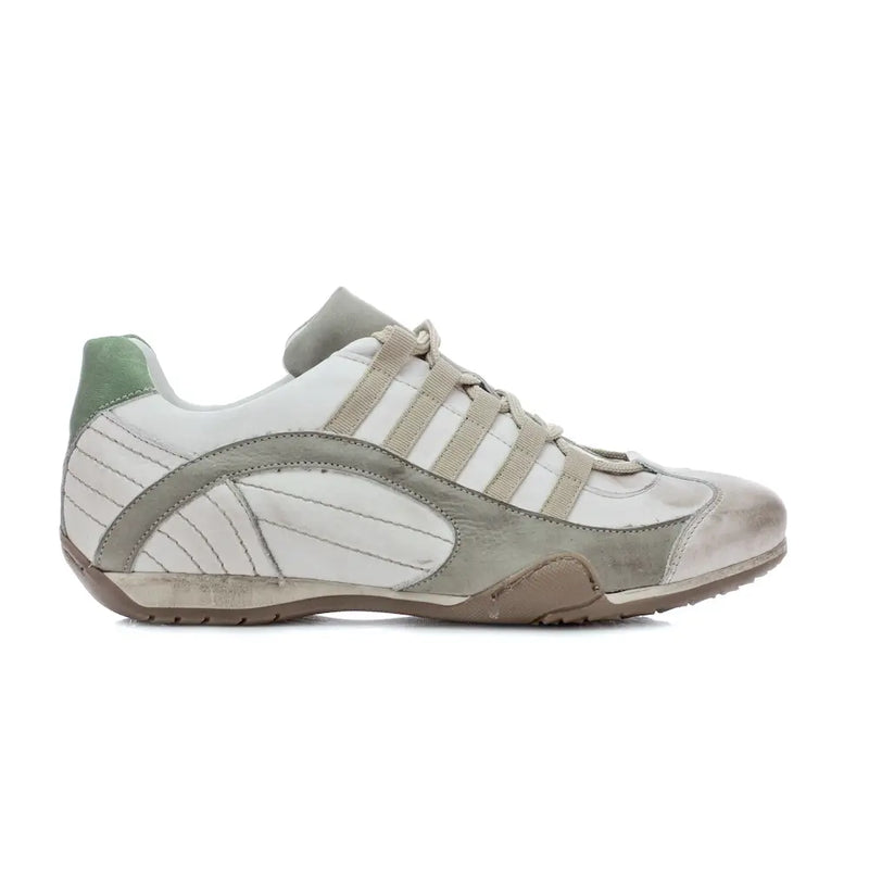 Men's GrandPrix Sneaker in Torino (Soft White, Taupe, and Green)