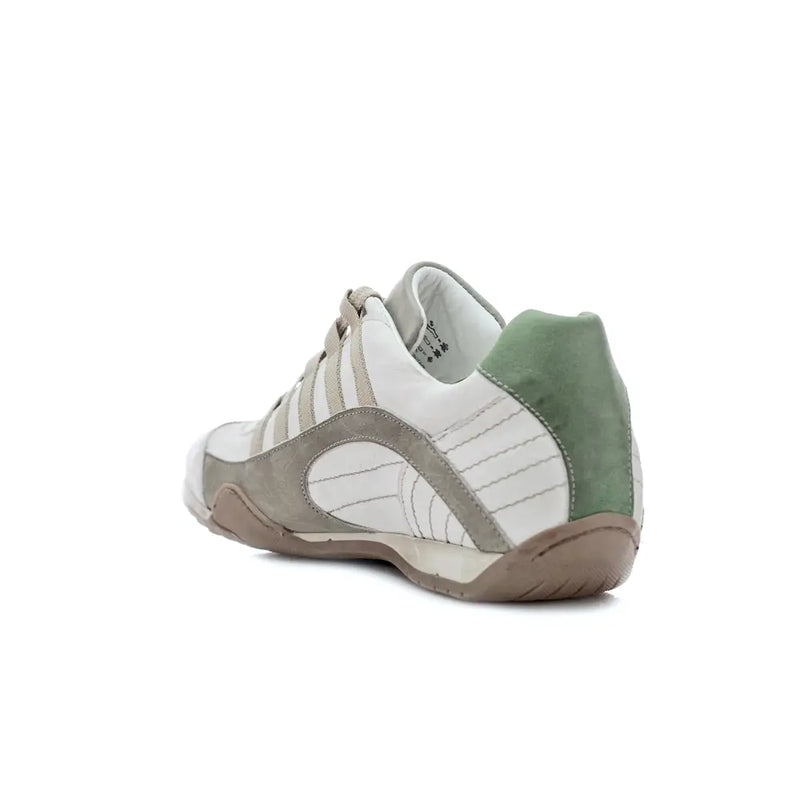 Men's GrandPrix Sneaker in Torino (Soft White, Taupe, and Green)