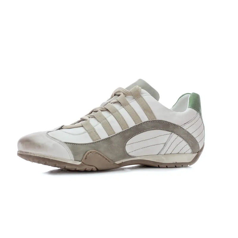 Men's GrandPrix Sneaker in Torino (Soft White, Taupe, and Green)