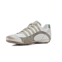 Men's GrandPrix Sneaker in Torino (Soft White, Taupe, and Green)