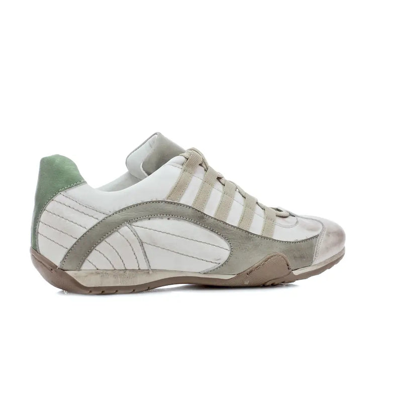 Men's GrandPrix Sneaker in Torino (Soft White, Taupe, and Green)