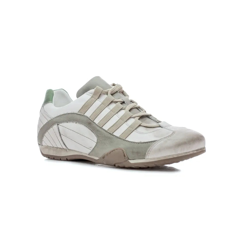 Men's GrandPrix Sneaker in Torino (Soft White, Taupe, and Green)