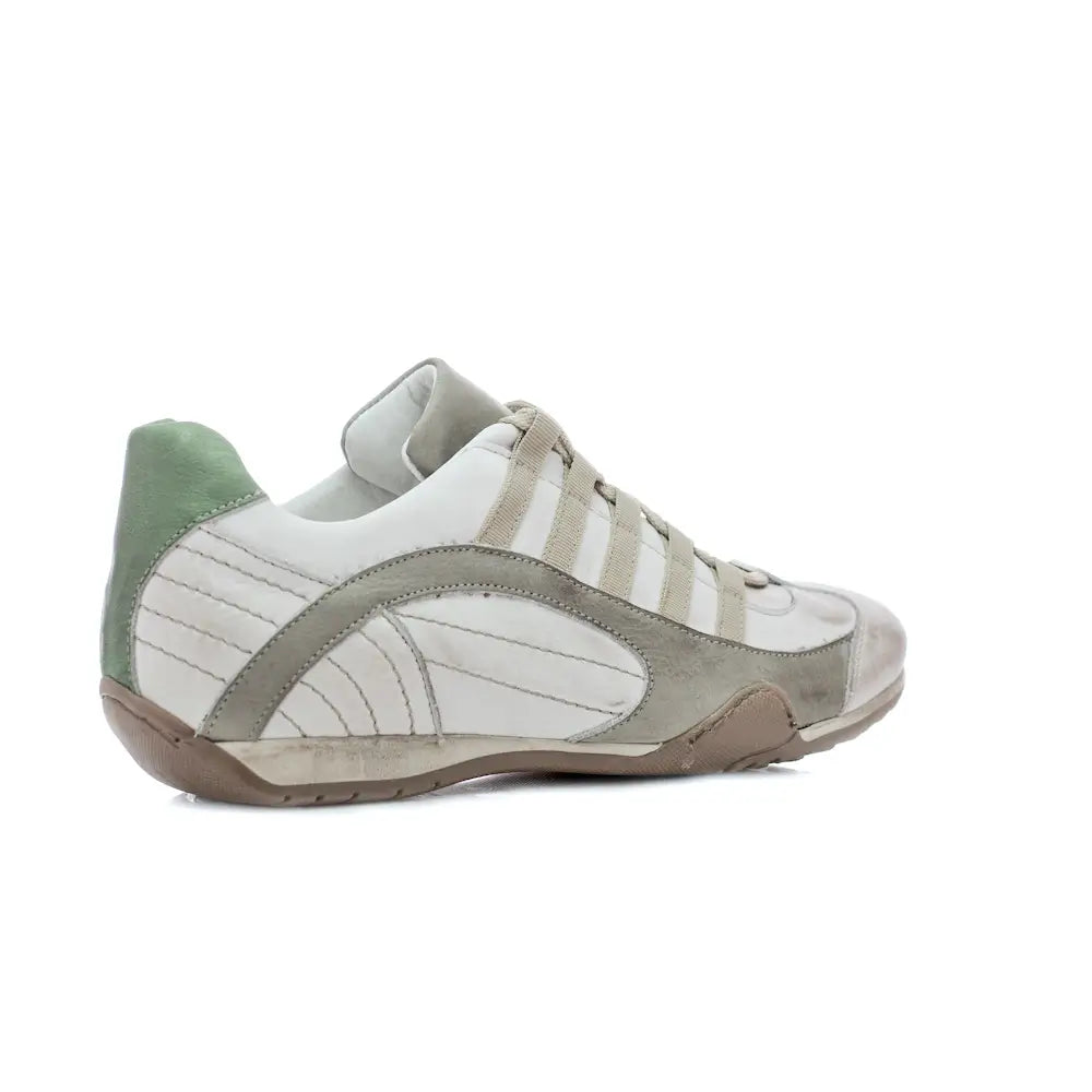 Men's GrandPrix Sneaker in Torino (Soft White, Taupe, and Green)