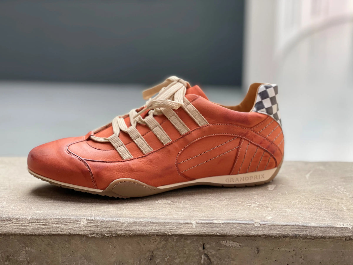 Men's Racing Sneaker in Vintage Orange (Orange and Sand)