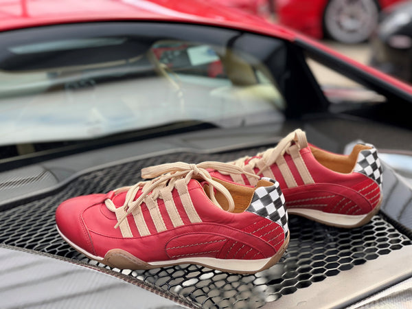 Women's Racing Sneaker in Corsa Rosso (Red and Sand)