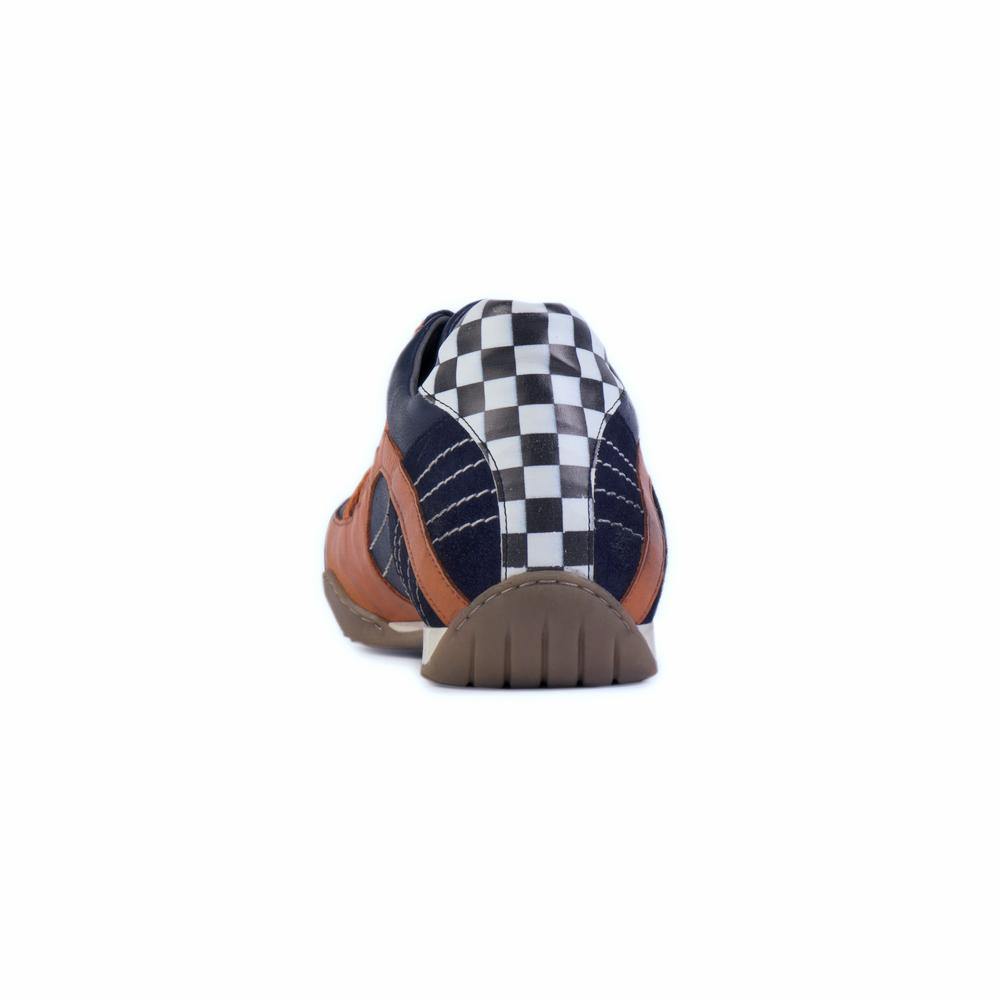 Women's Racing Sneaker in Indigo Orange (Navy and Orange) - GrandPrix Originals USA