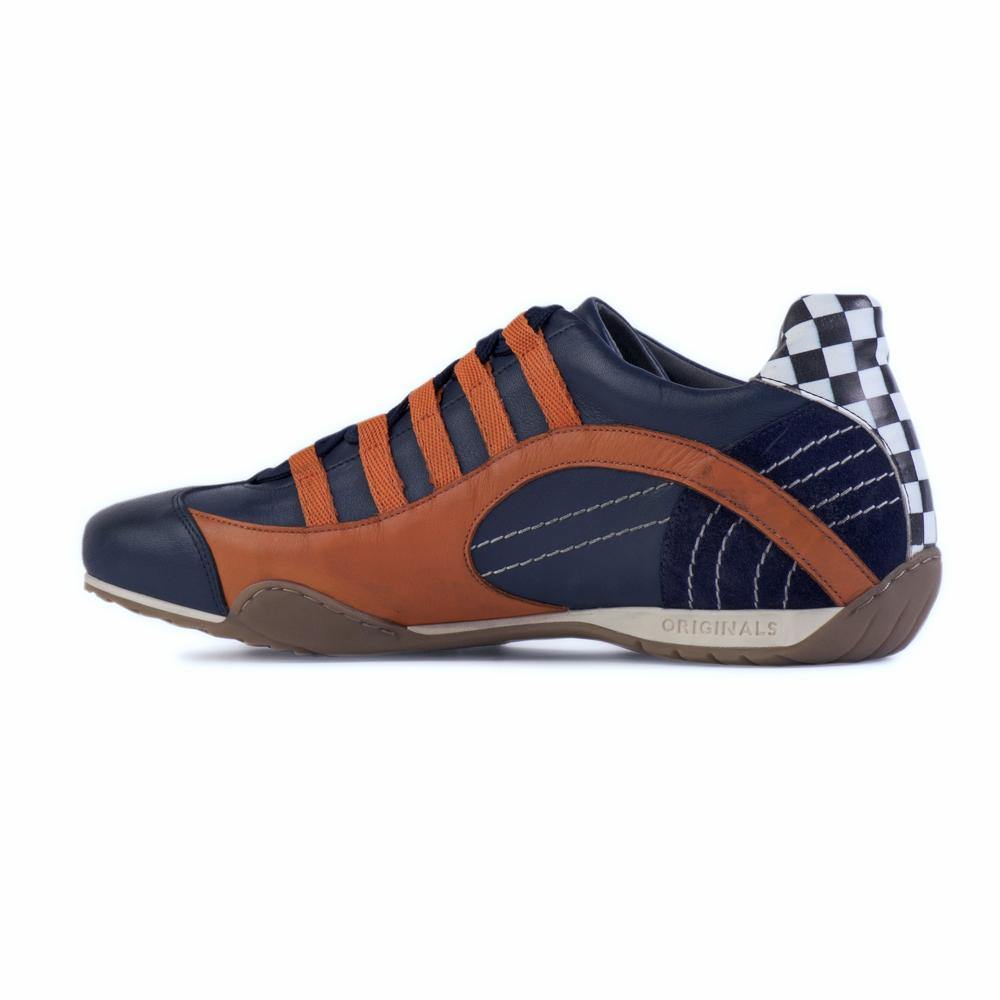 Women's Racing Sneaker in Indigo Orange (Navy and Orange) 36 / 5