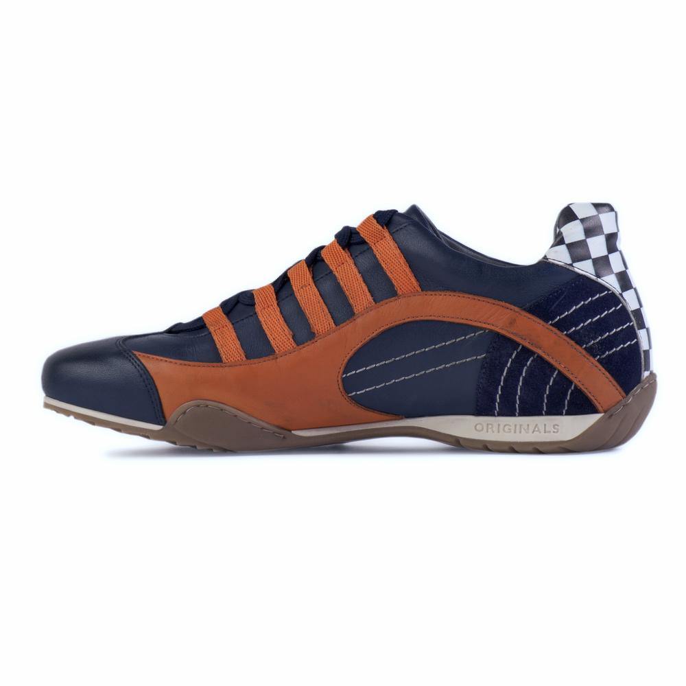 Women's Racing Sneaker in Indigo Orange (Navy and Orange) 36 / 5