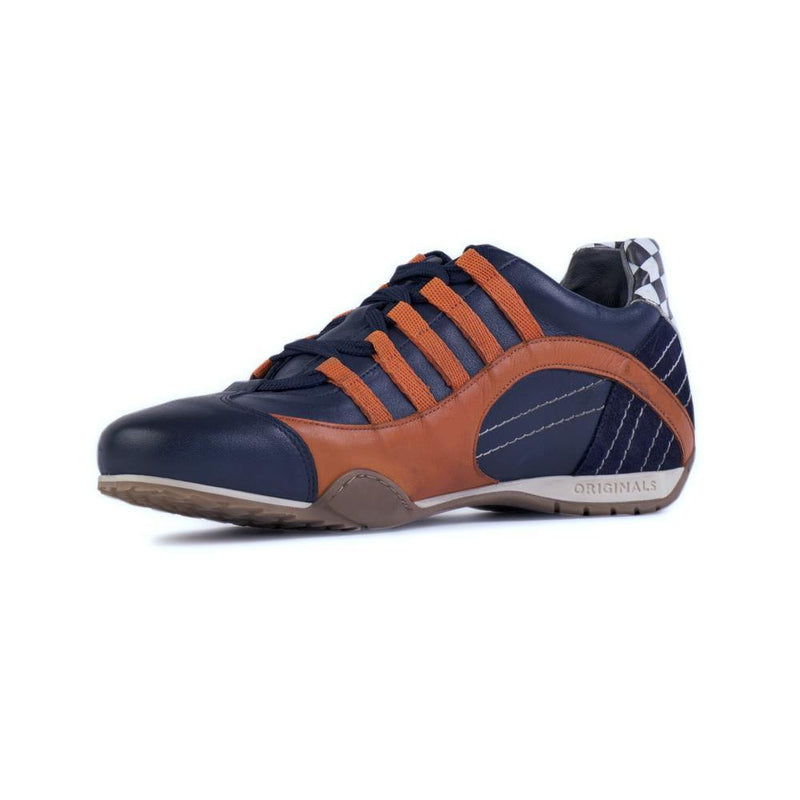 Women's Racing Sneaker in Indigo Orange (Navy and Orange) - GrandPrix Originals USA