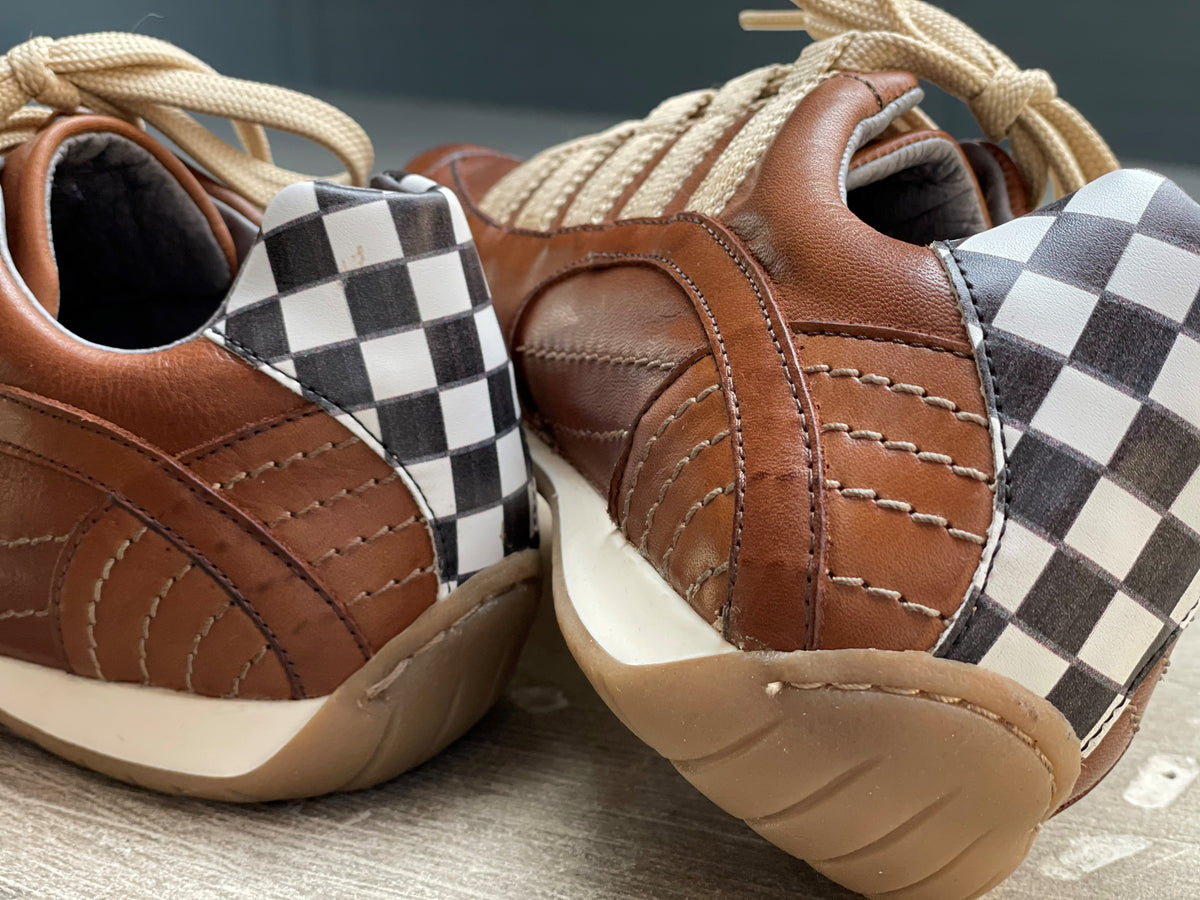 Women's Racing Sneaker in Cognac (Brown and Sand)