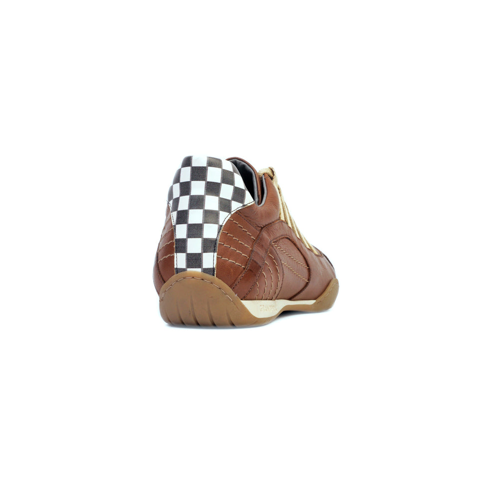 Women's Racing Sneaker in Cognac (Brown and Sand)