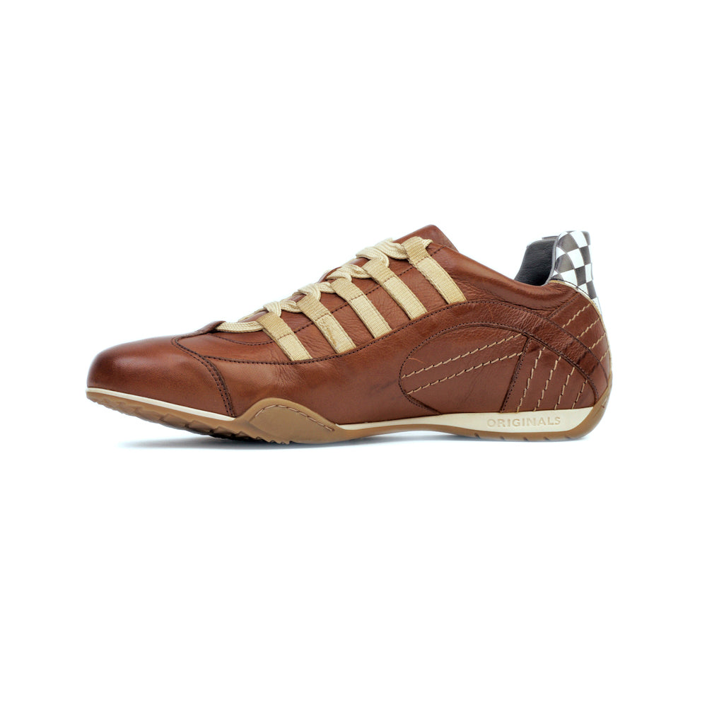 Women's Racing Sneaker in Cognac (Brown and Sand)