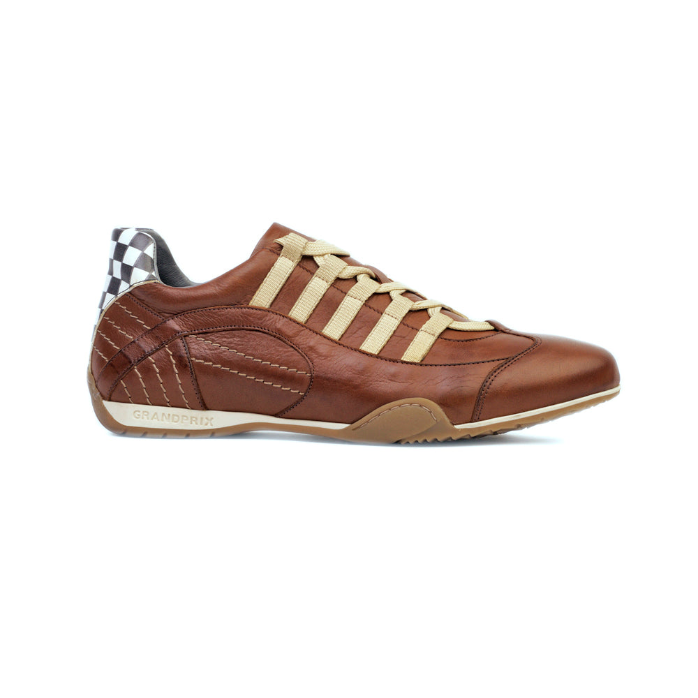 Women's Racing Sneaker in Cognac (Brown and Sand)